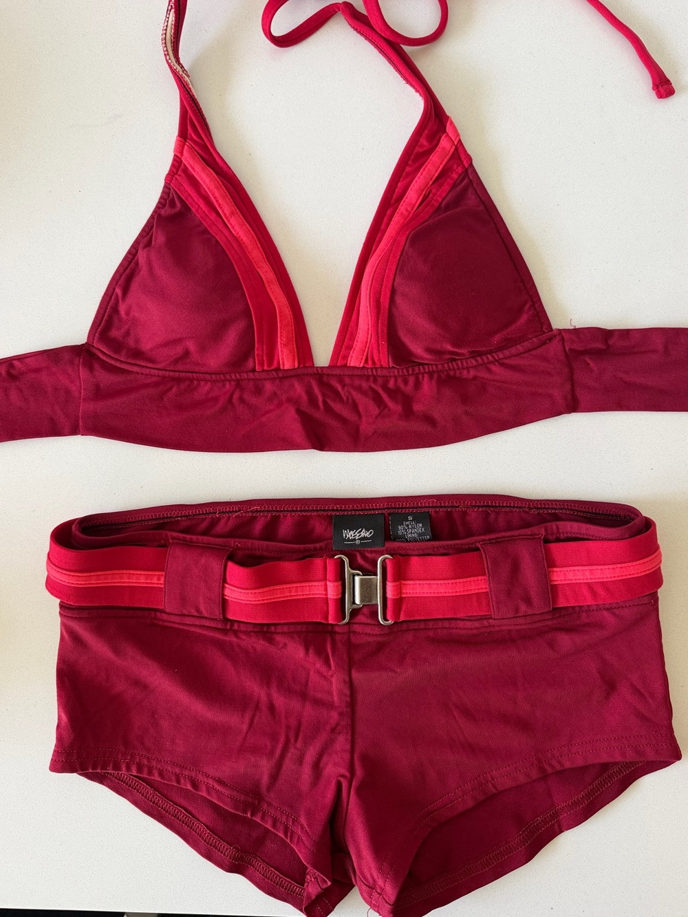 Mossimo vintage Burgundy and Bright Red Bandeau Two-Piece Set